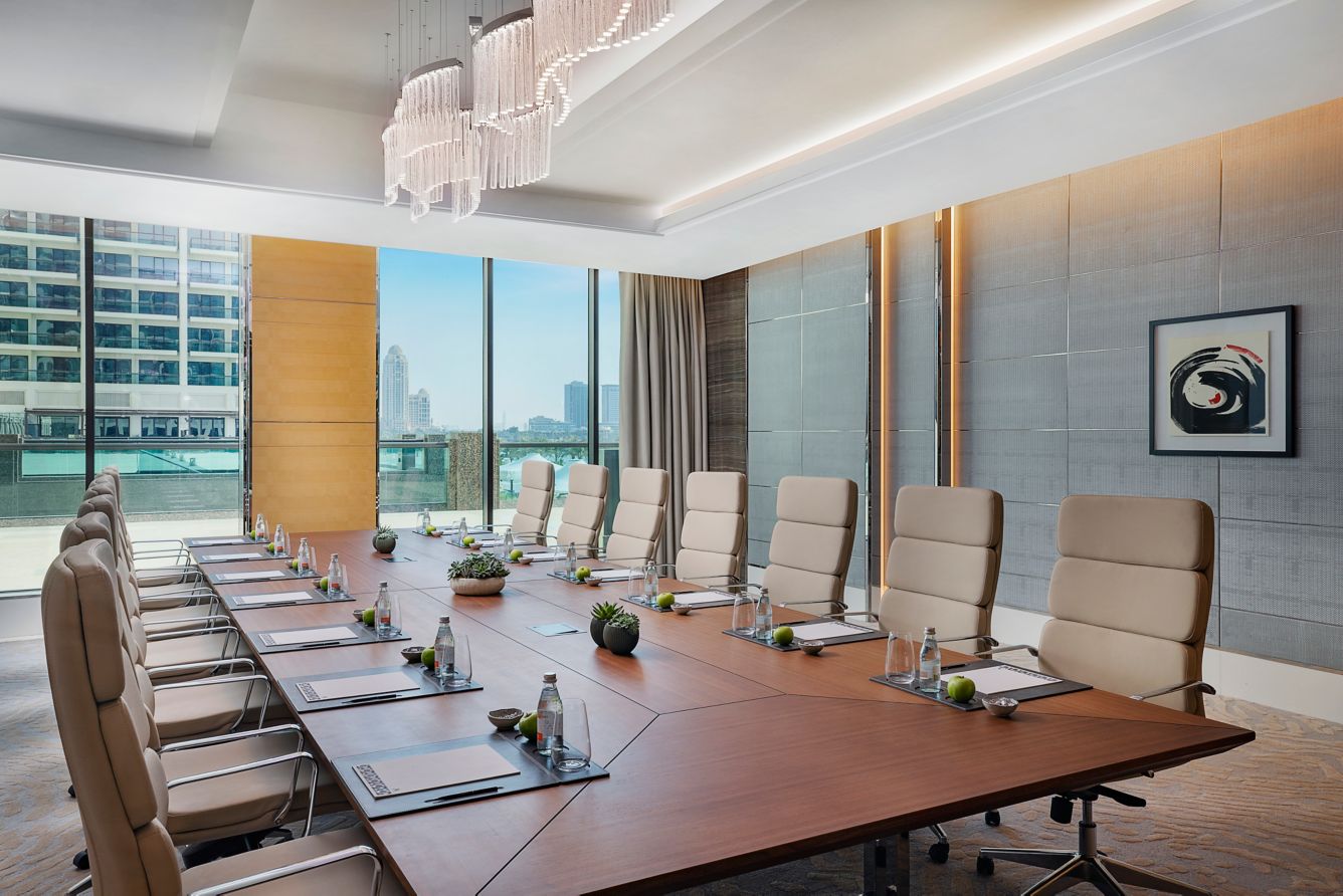 A private boardroom at the Marriott Resort Palm Jumeirah