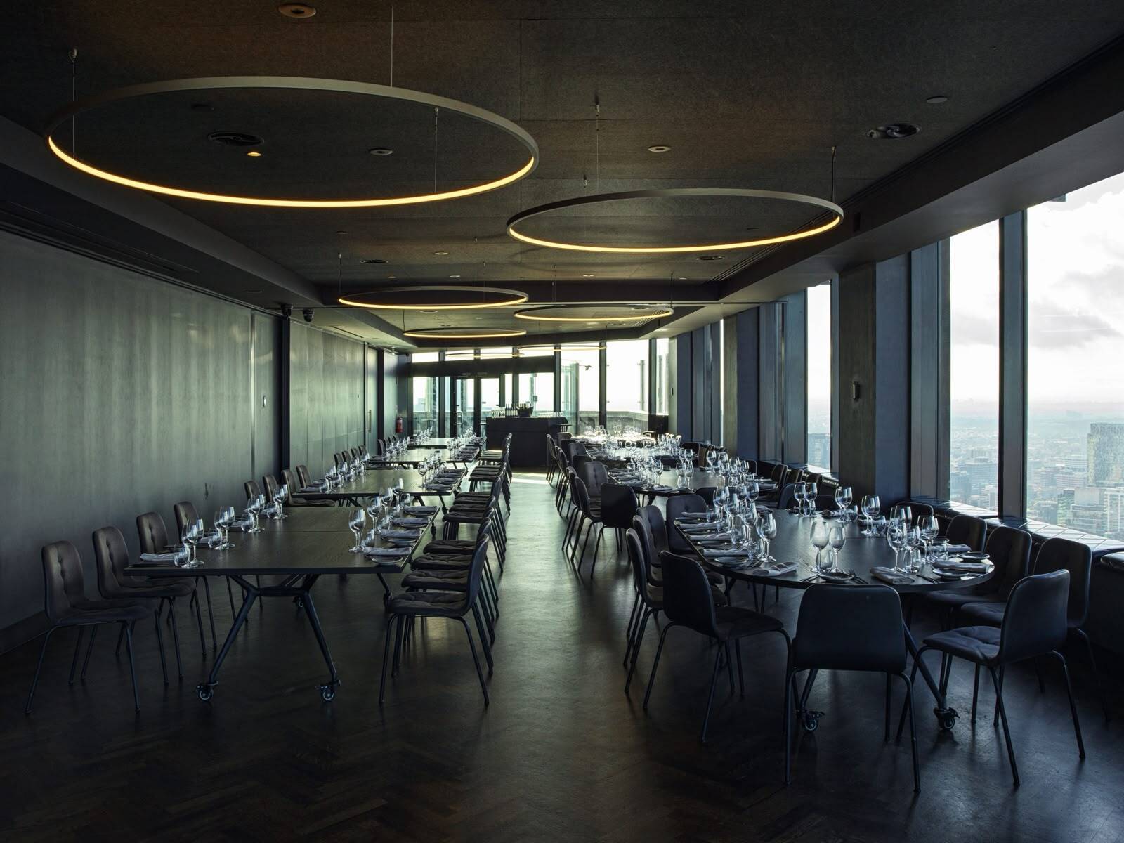 Event space at Vue Events by Vue de monde set for lunch